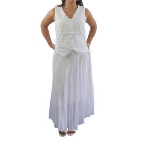 NEW TROVE flowing angel skirt in white